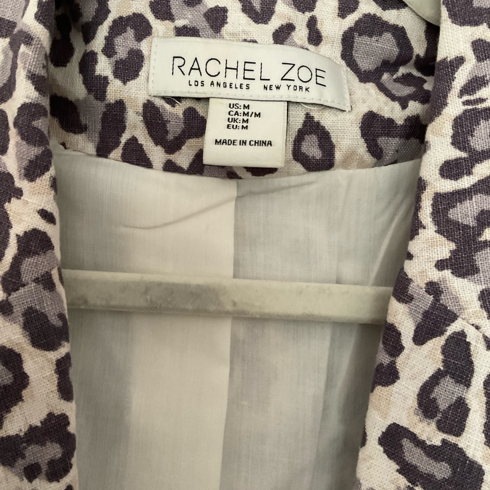Rachel Zoe open front Blazer Leopard Print Sz M - Picture 6 of 9
